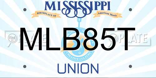 MLB85T Mississippi License Plate