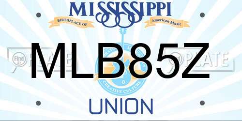 MLB85Z Mississippi License Plate