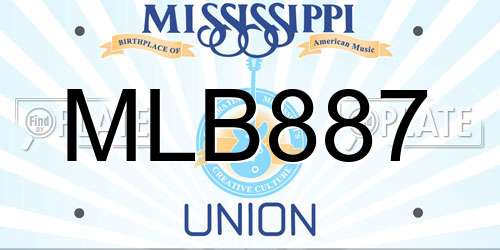 MLB887 Mississippi License Plate
