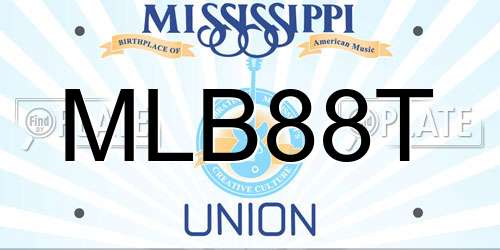 MLB88T Mississippi License Plate