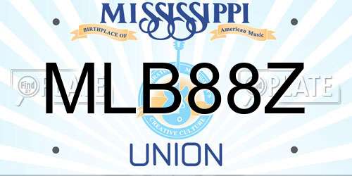 MLB88Z Mississippi License Plate