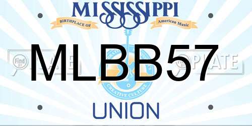 MLBB57 Mississippi License Plate