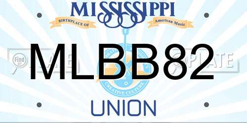 MLBB82 Mississippi License Plate