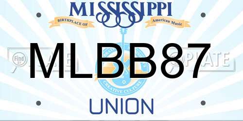 MLBB87 Mississippi License Plate