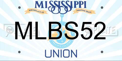 MLBS52 Mississippi License Plate