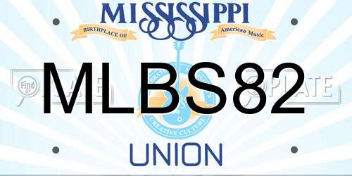 MLBS82 Mississippi License Plate