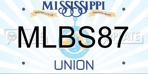 MLBS87 Mississippi License Plate