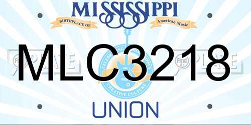 MLC3218 Mississippi License Plate