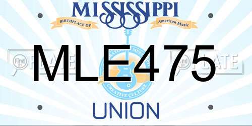 MLE475 Mississippi License Plate