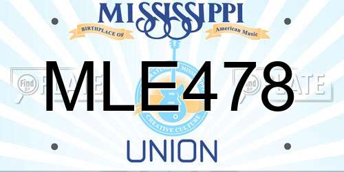 MLE478 Mississippi License Plate