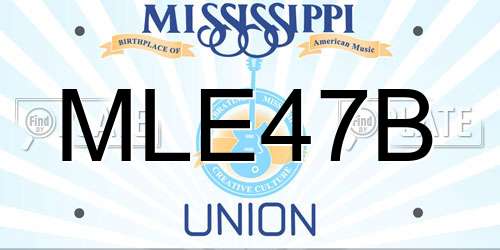 MLE47B Mississippi License Plate