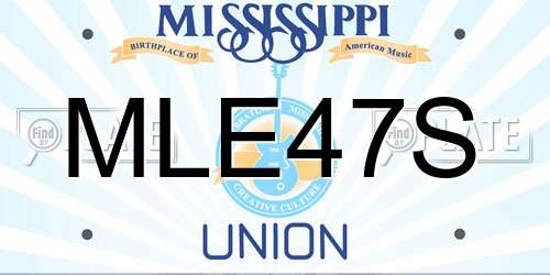 MLE47S Mississippi License Plate