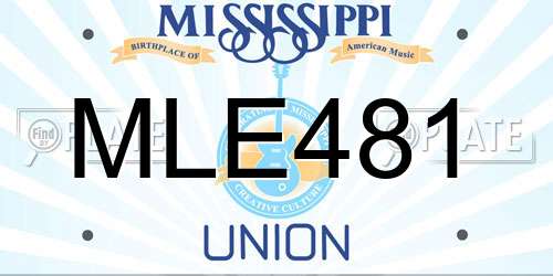 MLE481 Mississippi License Plate