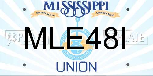 MLE48I Mississippi License Plate