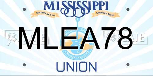 MLEA78 Mississippi License Plate