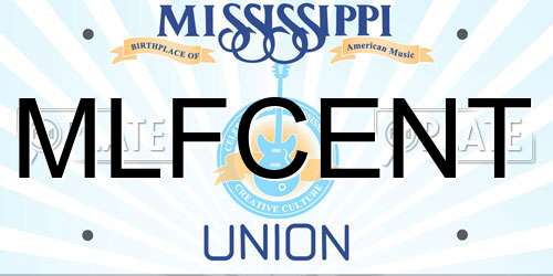MLFCENT Mississippi License Plate