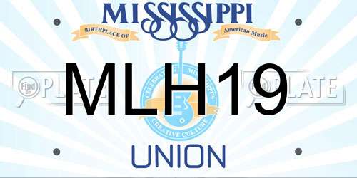 MLH19 Mississippi License Plate