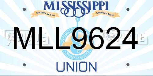 MLL9624 Mississippi License Plate