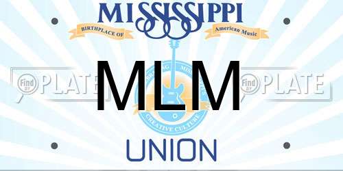 MLM Mississippi License Plate