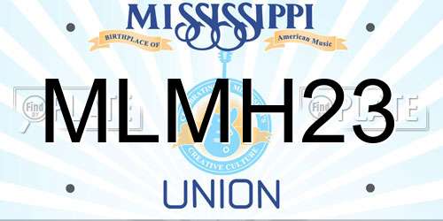 MLMH23 Mississippi License Plate