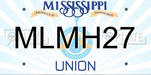 MLMH27 Mississippi License Plate
