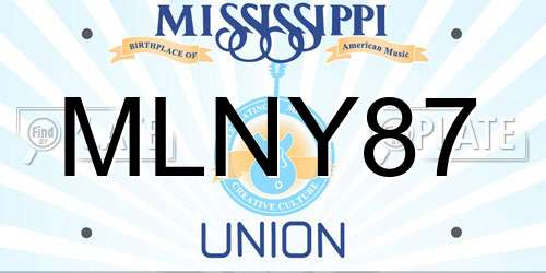 MLNY87 Mississippi License Plate