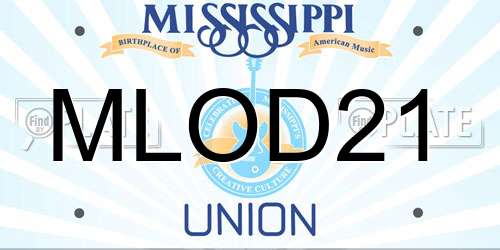 MLOD21 Mississippi License Plate
