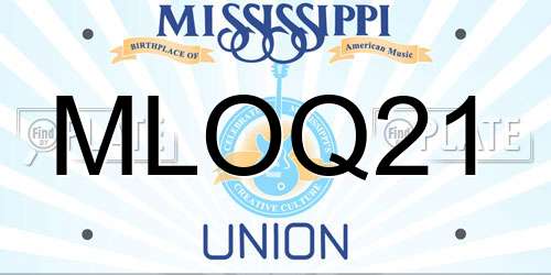 MLOQ21 Mississippi License Plate