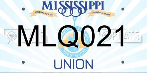 MLQ021 Mississippi License Plate