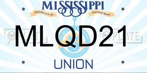 MLQD21 Mississippi License Plate
