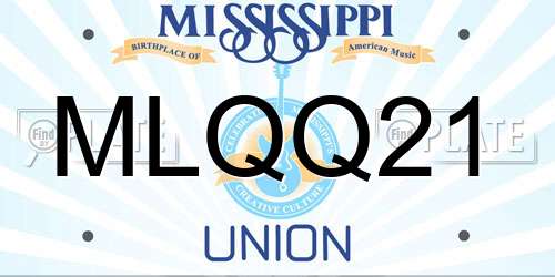 MLQQ21 Mississippi License Plate