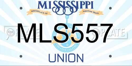 MLS557 Mississippi License Plate