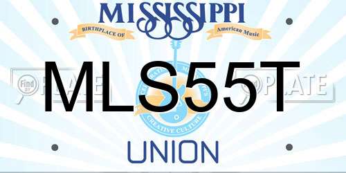 MLS55T Mississippi License Plate