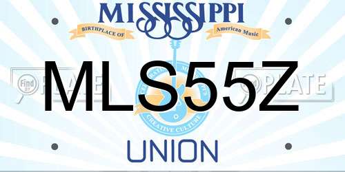 MLS55Z Mississippi License Plate