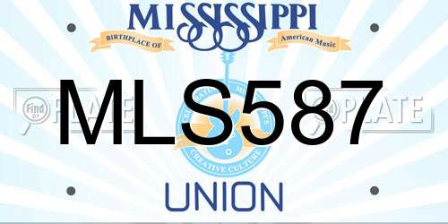 MLS587 Mississippi License Plate