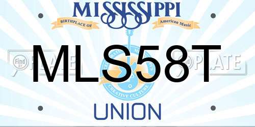 MLS58T Mississippi License Plate