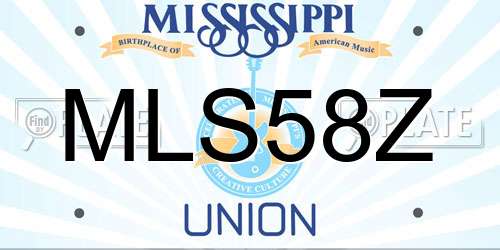 MLS58Z Mississippi License Plate