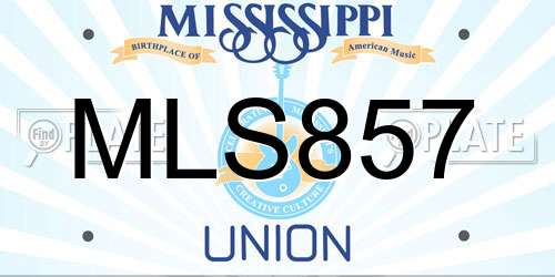 MLS857 Mississippi License Plate