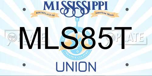 MLS85T Mississippi License Plate