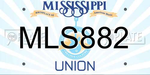 MLS882 Mississippi License Plate