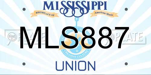 MLS887 Mississippi License Plate