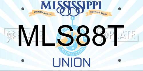 MLS88T Mississippi License Plate