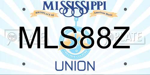 MLS88Z Mississippi License Plate