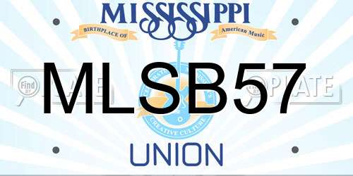 MLSB57 Mississippi License Plate