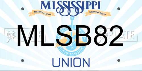 MLSB82 Mississippi License Plate