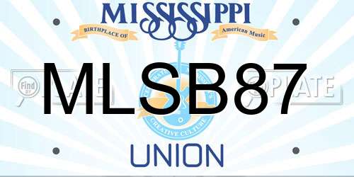 MLSB87 Mississippi License Plate