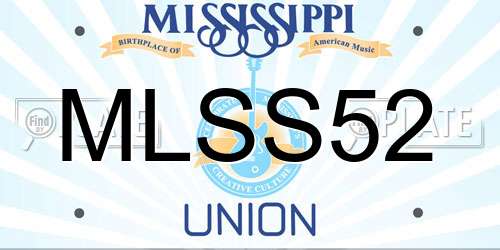 MLSS52 Mississippi License Plate