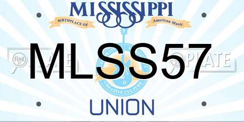 MLSS57 Mississippi License Plate