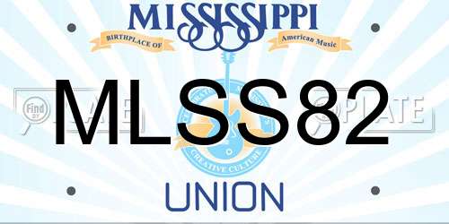 MLSS82 Mississippi License Plate