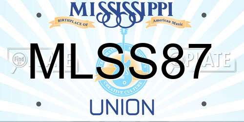 MLSS87 Mississippi License Plate